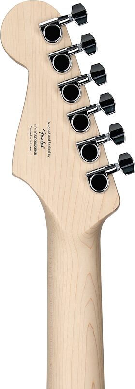 open zoom image for Squier Sonic Hard Tail Stratocaster Electric Guitar, Maple Fingerboard, Arctic White, Headstock Straight Back