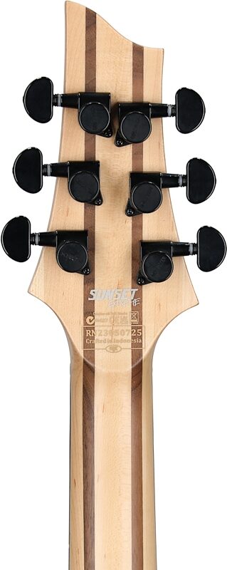 open zoom image for Schecter Sunset-6 Extreme Electric Guitar, Left-Handed, Scarlet Burst, Headstock Straight Back