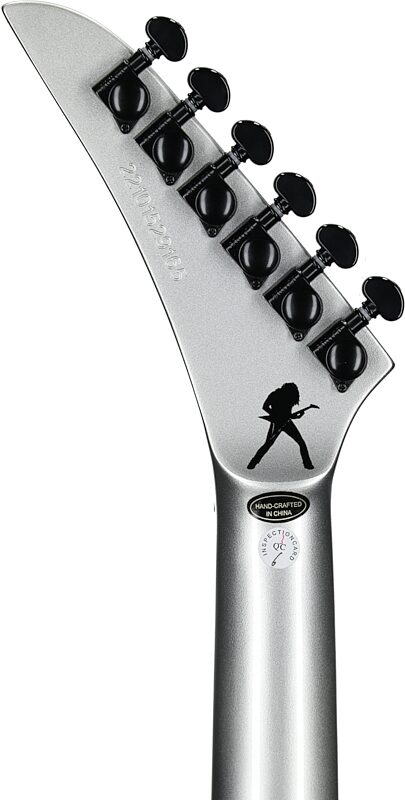 open zoom image for Kramer Dave Mustaine Vanguard Electric Guitar (with Case), Silver Metallic, Headstock Straight Back