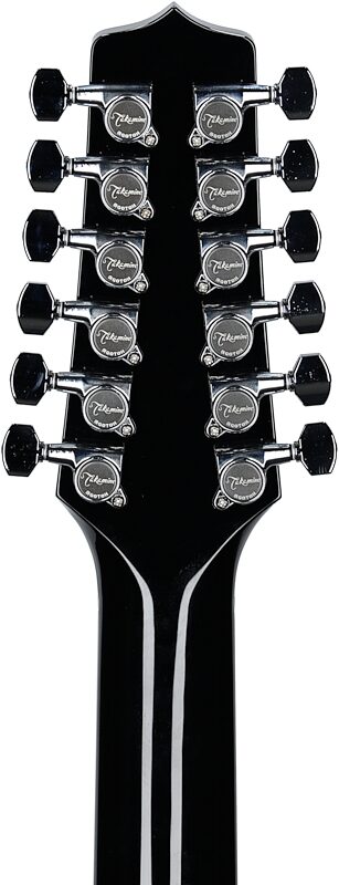 open zoom image for Takamine EF381SC 12-String Dreadnought Cutaway Acoustic-Electric Guitar (with Case), Gloss Black, Headstock Straight Back