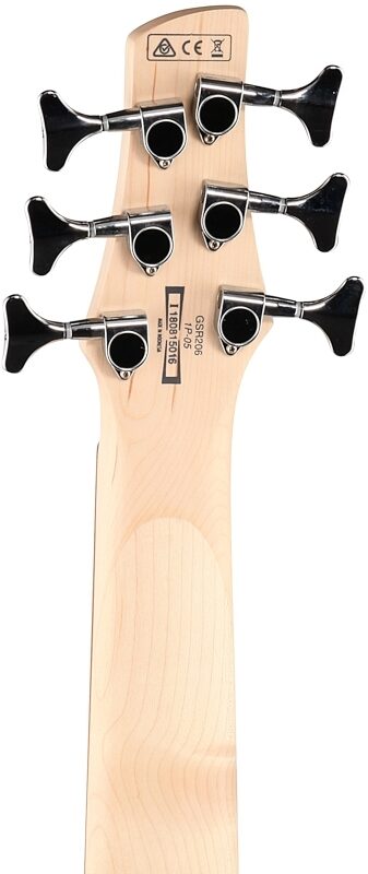 open zoom image for Ibanez GSR206 6-String Electric Bass, Black, Headstock Straight Back