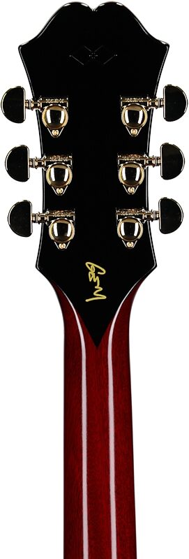 open zoom image for Epiphone Masterbilt Gem Archer Sheraton Electric Guitar (with Case), Cherry, Headstock Straight Back