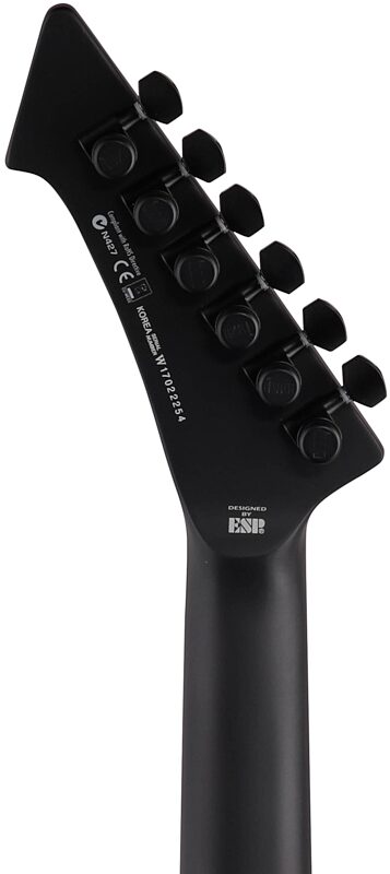 open zoom image for ESP LTD James Hetfield Snakebyte Electric Guitar (with Case), Satin Black, Headstock Straight Back
