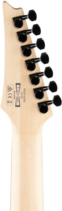 open zoom image for Ibanez RGA742FM Electric Guitar, Transparent Gray Flat, Headstock Straight Back