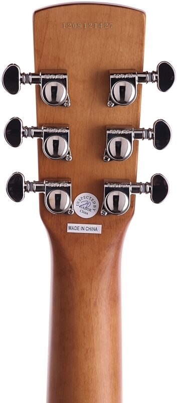 open zoom image for Epiphone Dobro Hound Dog Deluxe Roundneck Resonator Guitar, Vintage Brown, Headstock Straight Back