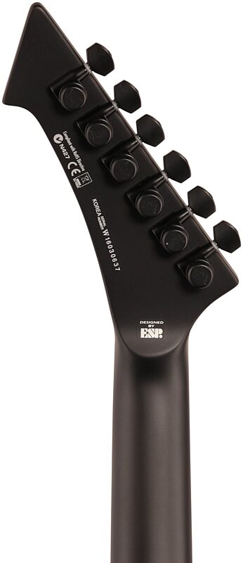 open zoom image for ESP LTD Hetfield Vulture Electric Guitar (with Case), Satin Black, Headstock Straight Back
