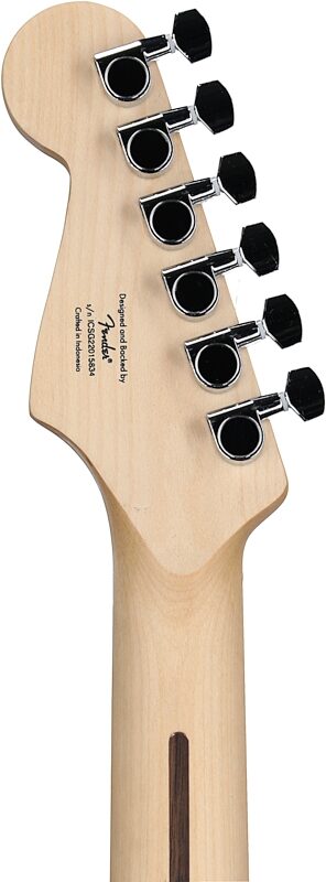 open zoom image for Squier Sonic Stratocaster Hard Tail Laurel Neck Electric Guitar, Black, Headstock Straight Back