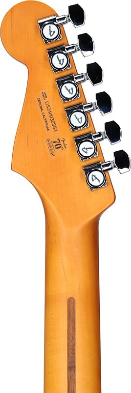 open zoom image for Fender American Ultra II Stratocaster Electric Guitar, Maple Fretboard (with Case), Sinister Red, Open Box (Very Good), Headstock Straight Back