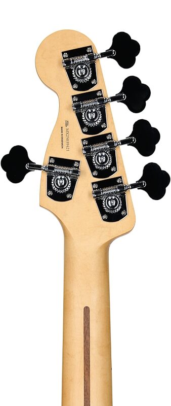 open zoom image for Fender Player II Modified Active V Jazz Electric Bass, Maple Fingerboard (with Gig Bag), Olympic Pearl, Headstock Straight Back