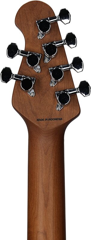 open zoom image for Sterling by Music Man StingRay Baritone Electric Guitar, Toluca Lake Blue, Headstock Straight Back