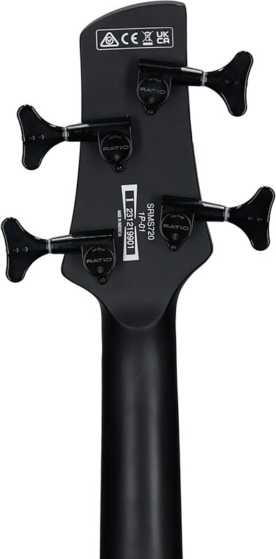 open zoom image for Ibanez SRMS720 Bass Workshop Multi-Scale Electric Bass, Blue Chameleon, Headstock Straight Back