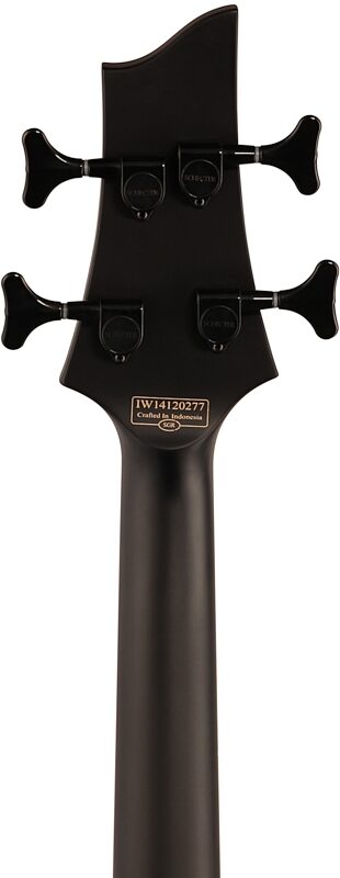 open zoom image for Schecter Stiletto Stealth-4 Electric Bass, Satin Black, Headstock Straight Back