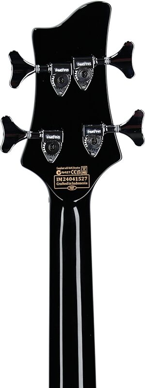 open zoom image for Schecter Stargazer 4 Electric Bass, Gloss Black, Headstock Straight Back