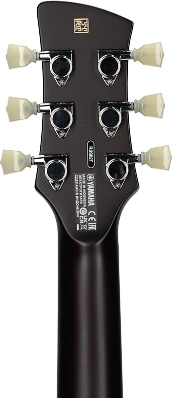 open zoom image for Yamaha Revstar Standard RSS02T Electric Guitar (with Gig Bag), Black, Headstock Straight Back