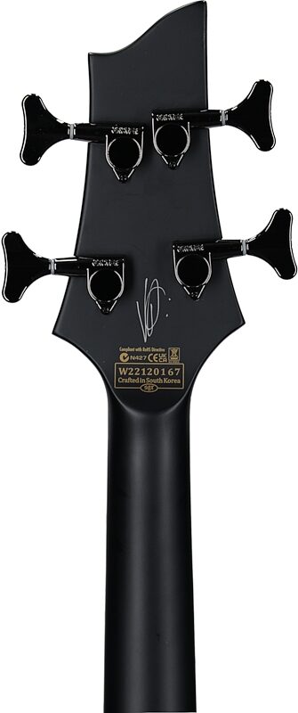 open zoom image for Schecter MVP C-4 Bass Guitar, Black Reign, Headstock Straight Back