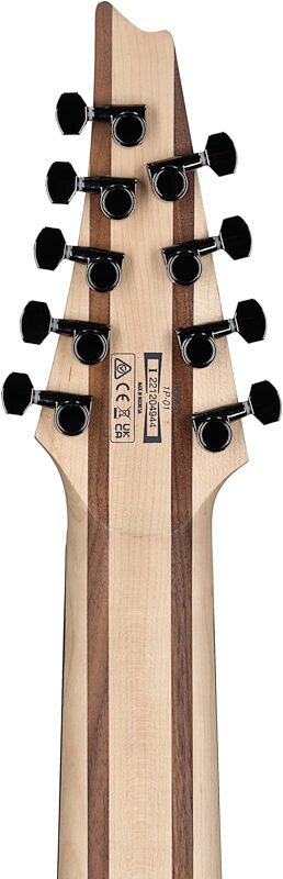 open zoom image for Ibanez RG9PB Electric Guitar, 9-String, Transparent Gray Flat, Headstock Straight Back