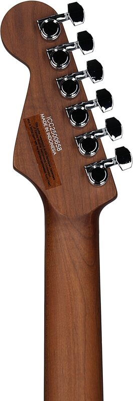 open zoom image for Charvel Pro-Mod Plus Dinky DK24 HSS 2PT QM Electric Guitar (with Gig Bag), Blue Curacao, Open Box (Very Good), Headstock Straight Back