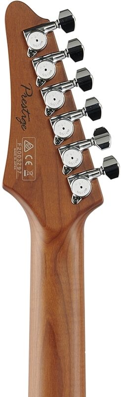 open zoom image for Ibanez AZ2204B Prestige Electric Guitar (with Case), Black, Headstock Straight Back
