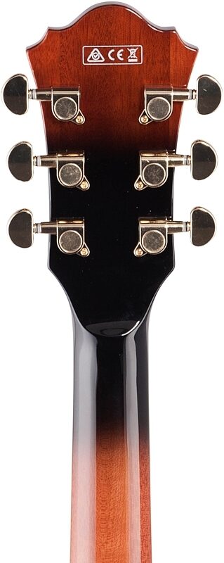 open zoom image for Ibanez Artcore Expressionist AG95QA Hollowbody Electric Guitar, Dark Brown Sunburst, Headstock Straight Back