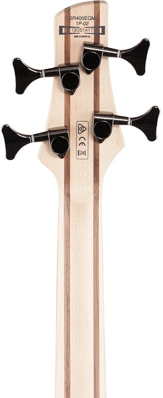 open zoom image for Ibanez SR400EQM Electric Bass, Dragon Eye Burst, Headstock Straight Back