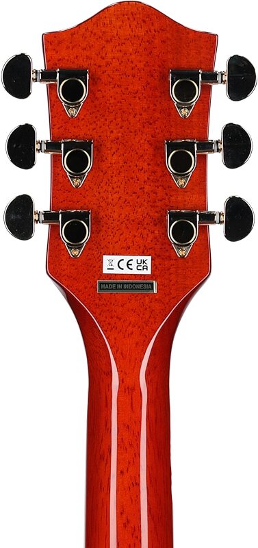 open zoom image for Gretsch G5022CE Rancher Jumbo Cutaway Acoustic-Electric Guitar, Orange, Headstock Straight Back