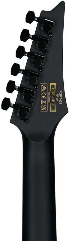 open zoom image for Ibanez RGRT421 Electric Guitar, Weathered Black, Headstock Straight Back
