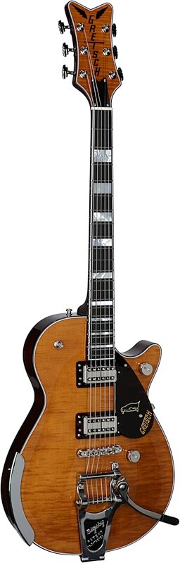 open zoom image for Gretsch G6134TFM-NH Nigel Hendroff Signature Penguin Electric Guitar (with Case), Penguin Amber, Serial Number JT23114426, Body Left Front