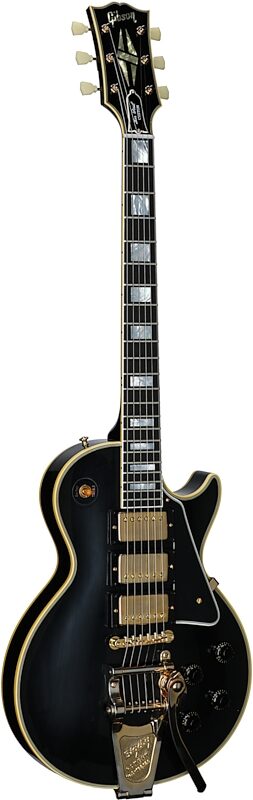 open zoom image for Gibson Custom '57 Les Paul Custom Black Beauty Electric Guitar (with Case), Ebony, with Bigsby, Serial Number 742435, Body Left Front