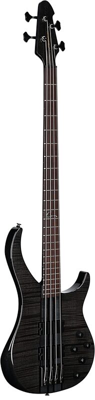 open zoom image for Peavey Cirrus 4 Flame Maple Electric Bass (with Case), Transparent Black, Serial Number 0ARCFB1000047, Body Left Front