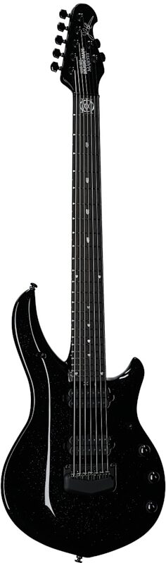 open zoom image for Ernie Ball Music Man Majesty 7 Electric Guitar, 7-String (with Mono Gig Bag), Black Frosting, Serial Number M019945, Body Left Front