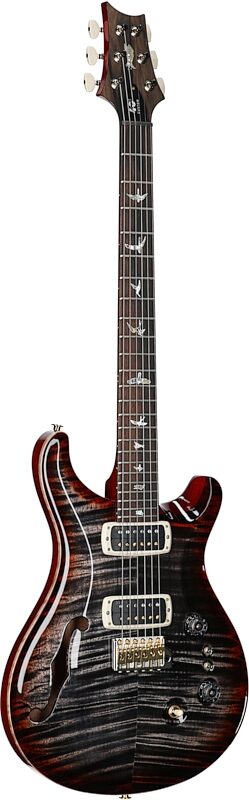 open zoom image for PRS Paul Reed Smith 40th Anniversary Custom 24-08 Semi-Hollow Limited Edition Electric Guitar, Charcoal Cherry Burst, Serial Number 0410562, Body Left Front