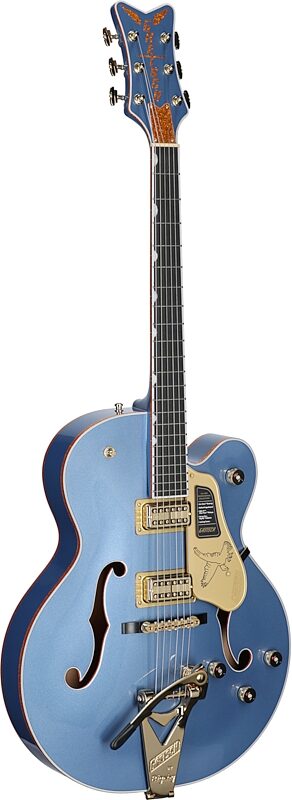 open zoom image for Gretsch Pro Series Falcon Electric Guitar (with Case), Cerulean Smoke, Serial Number JT25041305, Body Left Front