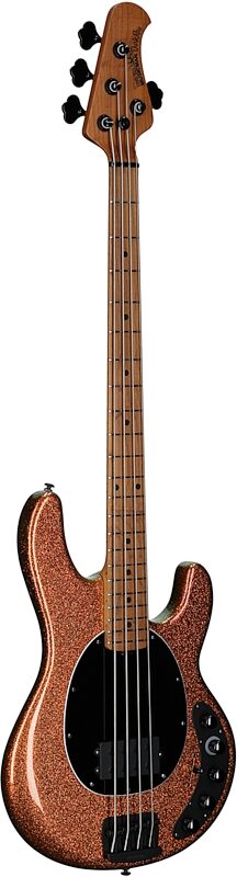open zoom image for Ernie Ball Music Man DarkRay Electric Bass (with Mono Soft Case), Gold Bar, Roasted Maple Fretboard, Serial Number S12776, Body Left Front