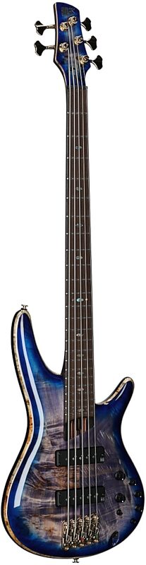 open zoom image for Ibanez SR2605 Premium Electric Bass, 5-String (with Gig Bag), Cerulean Blue Burst, Serial Number I250706027, Body Left Front