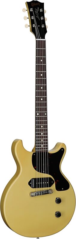 open zoom image for Gibson Custom 1958 Les Paul Junior Double Cut Reissue Electric Guitar (with Case), TV Yellow, Serial Number 85989, Body Left Front