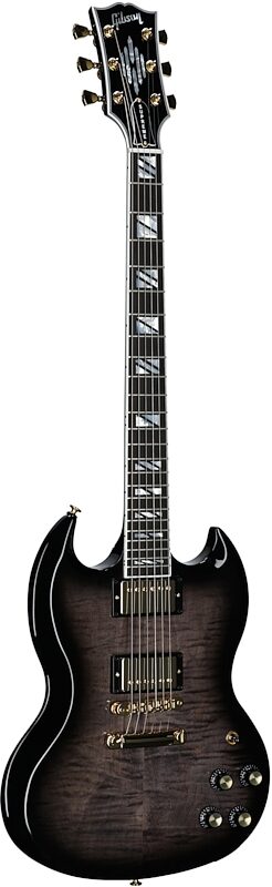 open zoom image for Gibson SG Supreme Electric Guitar (with Case), Ebony Burst, Serial Number 223150101, Body Left Front
