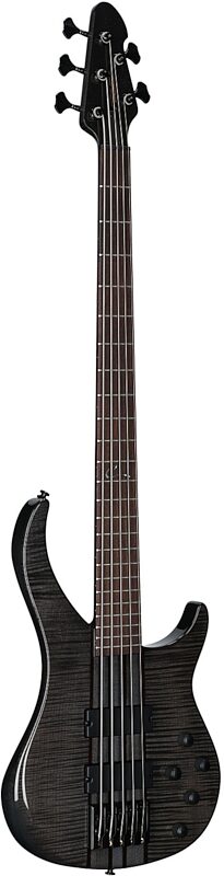 open zoom image for Peavey Cirrus 5 Flame Maple Electric Bass, 5-String (with Case), Transparent Black, Serial Number 0ARCFD2200099, Body Left Front