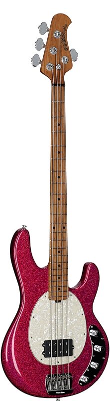 open zoom image for Ernie Ball Music Man StingRay Special Electric Bass (with Case), Soda Pink Sparkle, Roasted Maple Fretboard, Serial Number K11438, Body Left Front