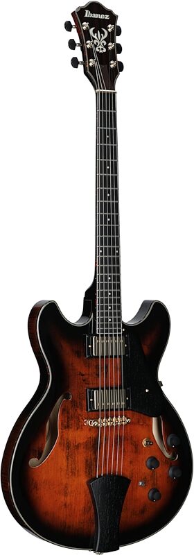 open zoom image for Ibanez ASH300 Artstar Hollowbody Electric Guitar (with Case), Tobacco Brown, Serial Number 21PW25120546, Body Left Front