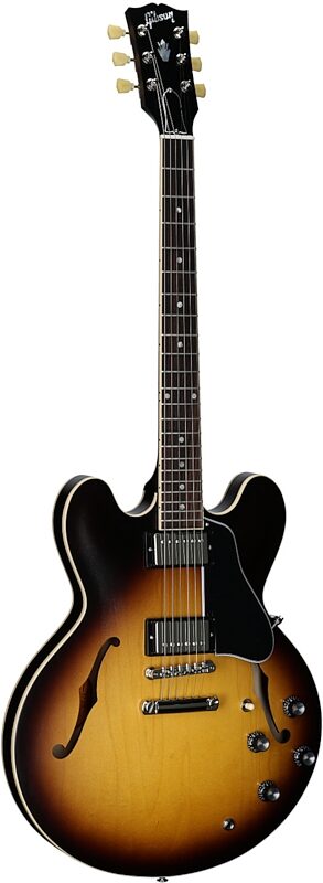 open zoom image for Gibson ES-335 Dot Satin Electric Guitar (with Case), Vintage Burst, Serial Number 204860149, Body Left Front