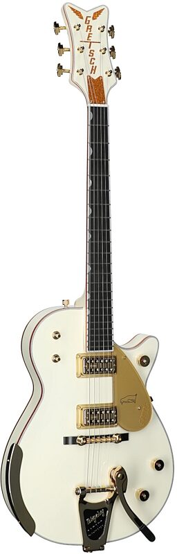 open zoom image for Gretsch G6134T58 Vintage Select 58 Electric Guitar (with Case), Penguin White, Serial Number JT26020447, Body Left Front