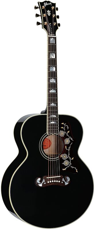 open zoom image for Gibson Elvis Presley SJ-200 Jumbo Acoustic-Electric Guitar (with Case), Ebony, Serial Number 23514027, Body Left Front