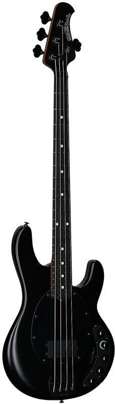 open zoom image for Ernie Ball Music Man DarkRay Bass Guitar (with Gig Bag), Stealth Black, Serial Number S13935, Body Left Front