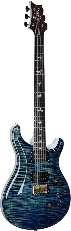 open zoom image for PRS Paul Reed Smith Custom 24-08 10-Top Pattern Thin Electric Guitar (with Case), River Blue Pearl, Serial Number 0424152, Body Left Front