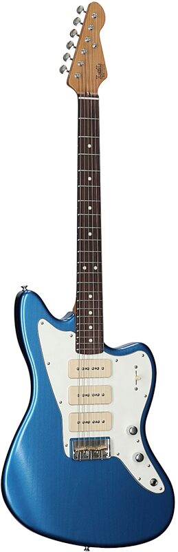 open zoom image for LsL Era Series Silverlake 3P90 Electric Guitar, Lake Placid Blue, Serial Number 8813, Body Left Front