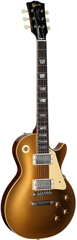 open zoom image for Gibson Custom 57 Les Paul Standard Goldtop VOS Electric Guitar (with Case), Gold Top, Serial Number 76616, Body Left Front
