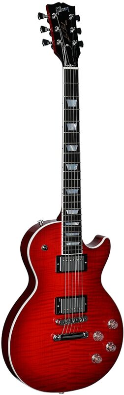 open zoom image for Gibson Les Paul Modern Figured AAA Electric Guitar (with Case), Cherry Burst, Serial Number 214660054, Body Left Front