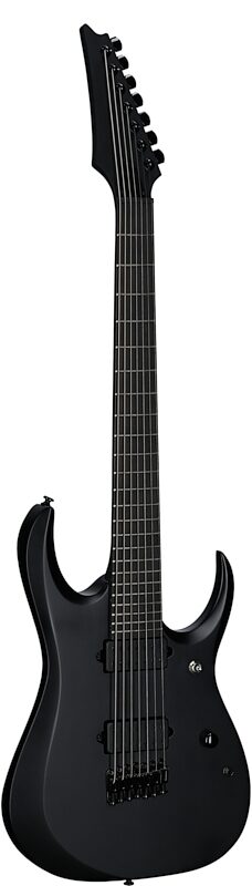 open zoom image for Ibanez RGDRB71 Iron Label Electric Guitar, 7-String, Black Flat, Body Left Front