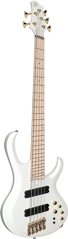 open zoom image for Ibanez BTB605MLM Multi-Scale Bass Guitar, 5-String, Pearl White Matte, Body Left Front