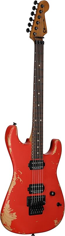 open zoom image for Charvel Pro-Mod Relic San Dimas ST1 HH Electric Guitar (with Gig Bag), Weathered Orange, Open Box (Very Good), Body Left Front